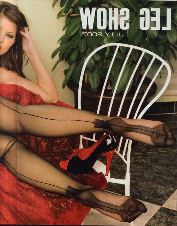 7P Leg Show Magazine - Black FF Stockings &amp; Nylon Feet