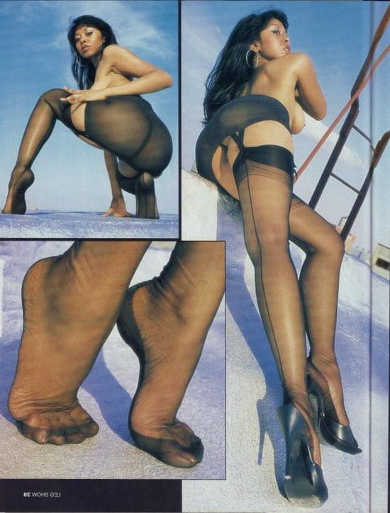 6P Leg Show Magazine - Black FF Stockings &amp; Feet