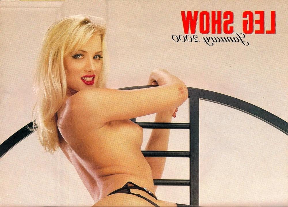 14P Leg Show Magazine - Hot Blonde in Black FF Stockings Feet