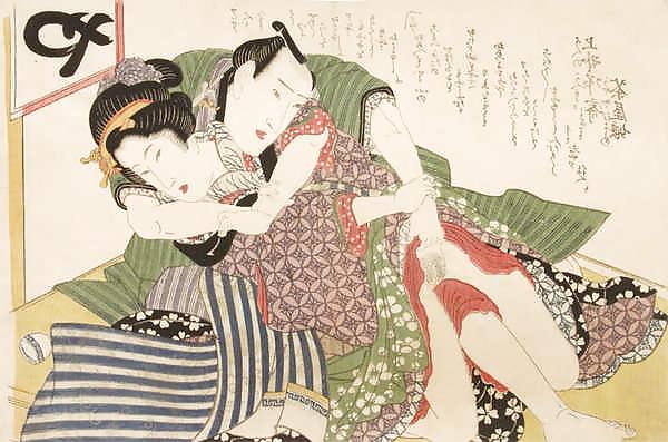9P Japanese Shunga Art 8 - Keisai Eisen