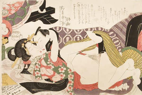 9P Japanese Shunga Art 8 - Keisai Eisen