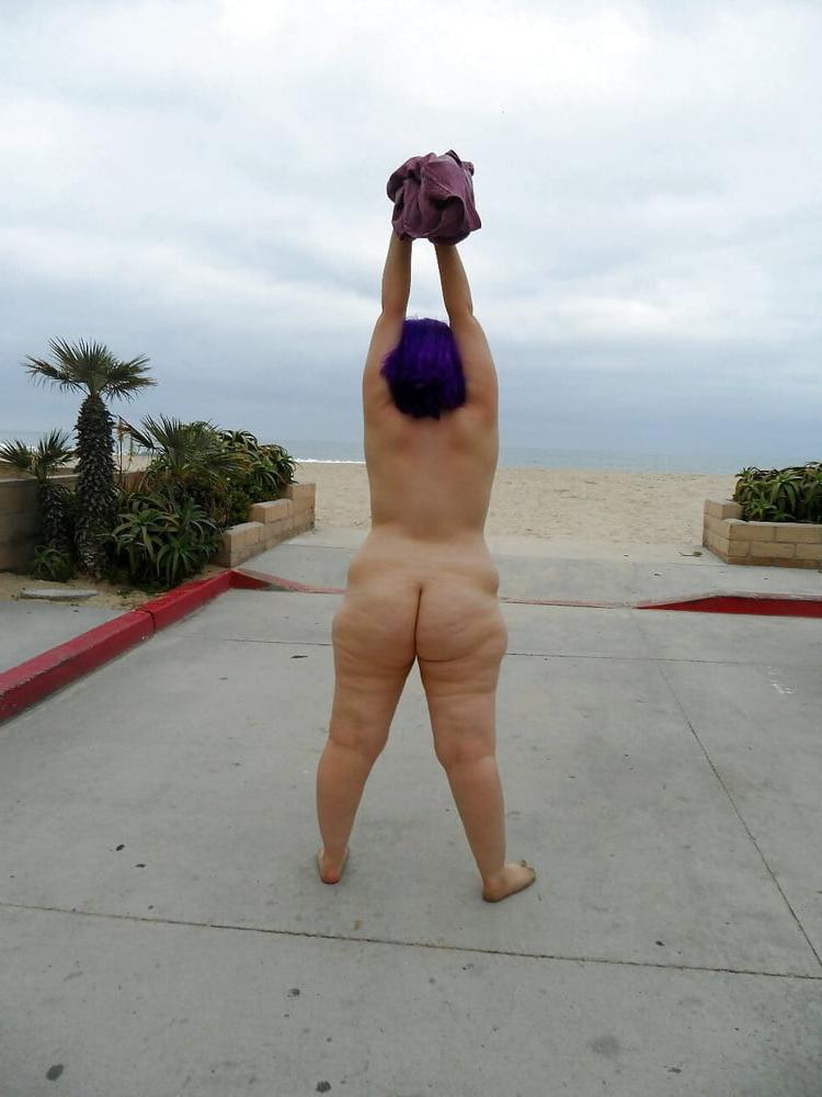 12P Beautiful chubby woman with purple hair