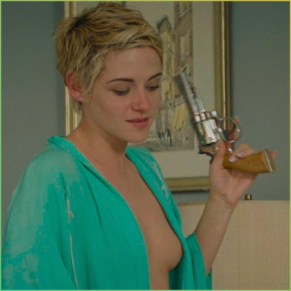 16P Kristen Stewart topless in Seberg (2019)