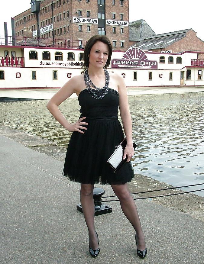 17P Gorgeous milfs in heels and stockings in public