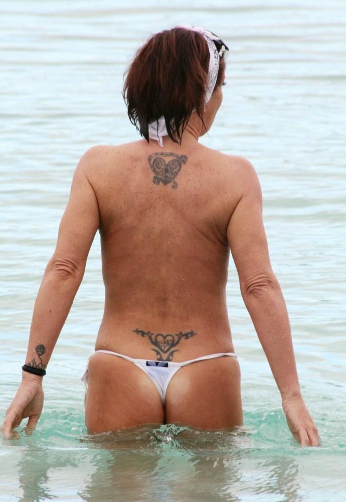 24P Daniella Westbrook topless Tenerife beach jan 2018