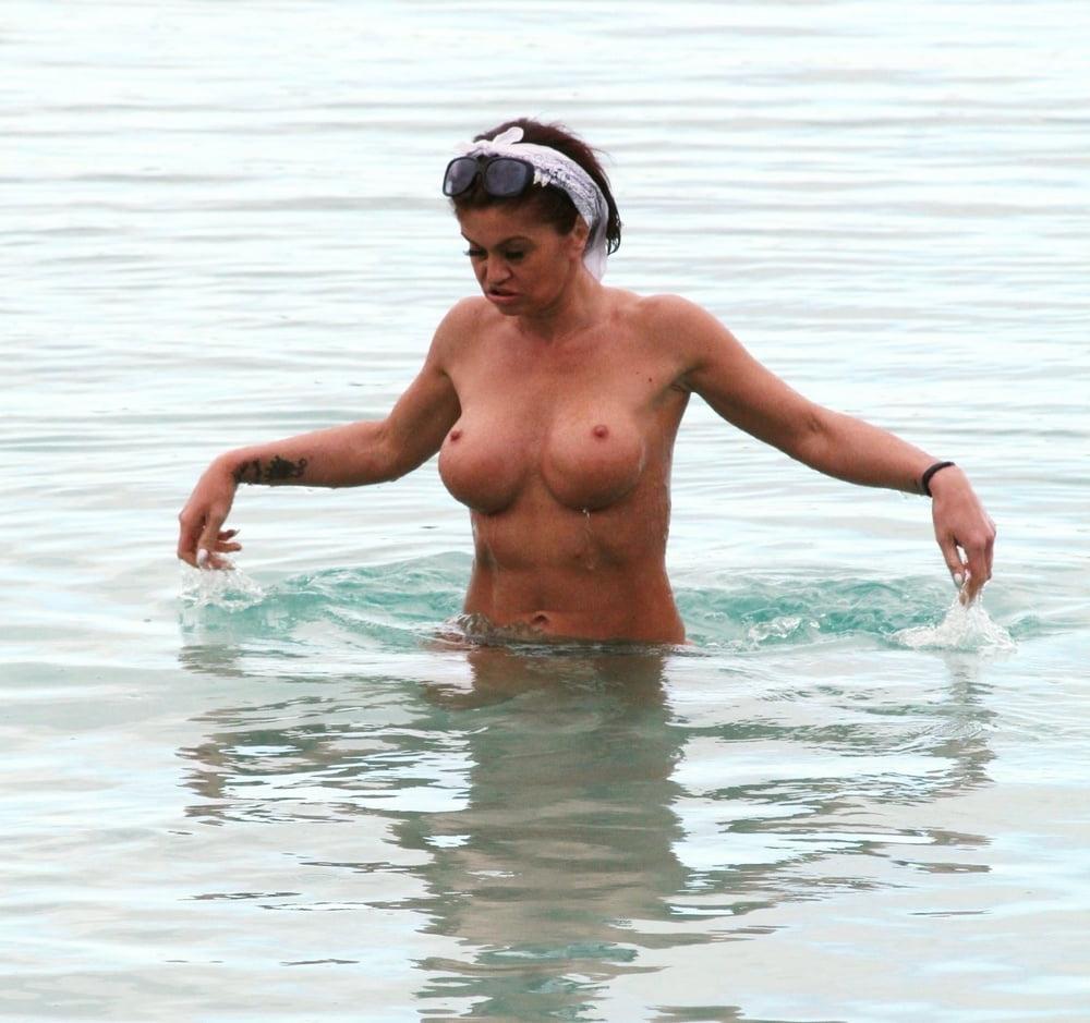 24P Daniella Westbrook topless Tenerife beach jan 2018