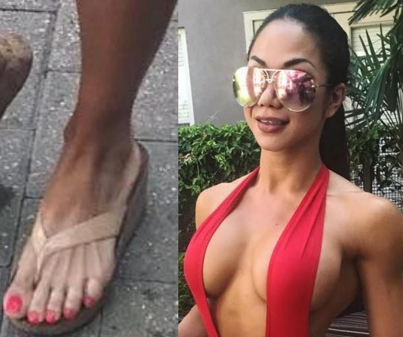 25P bodybuilder female's sexy Legs feet and High heels