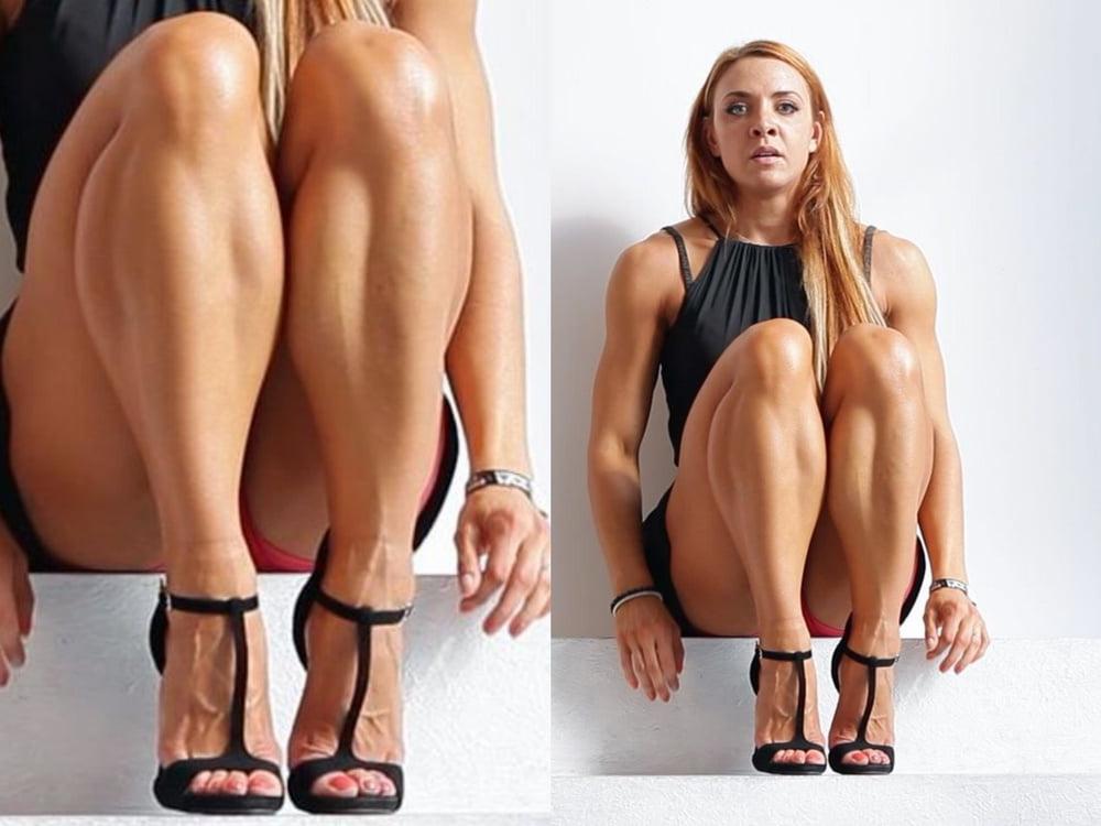 25P bodybuilder female's sexy Legs feet and High heels