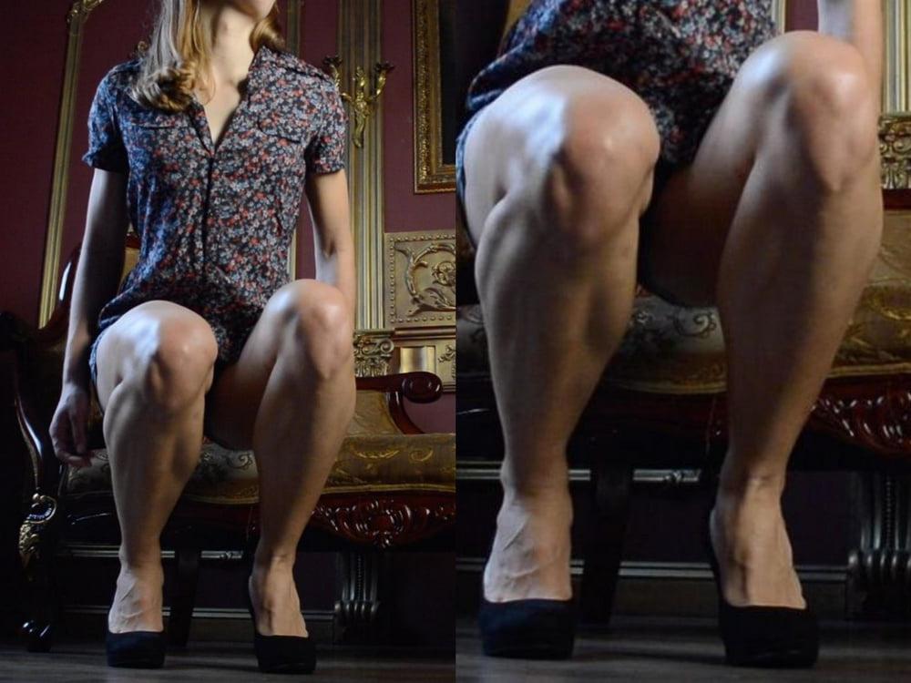 25P bodybuilder female's sexy Legs feet and High heels