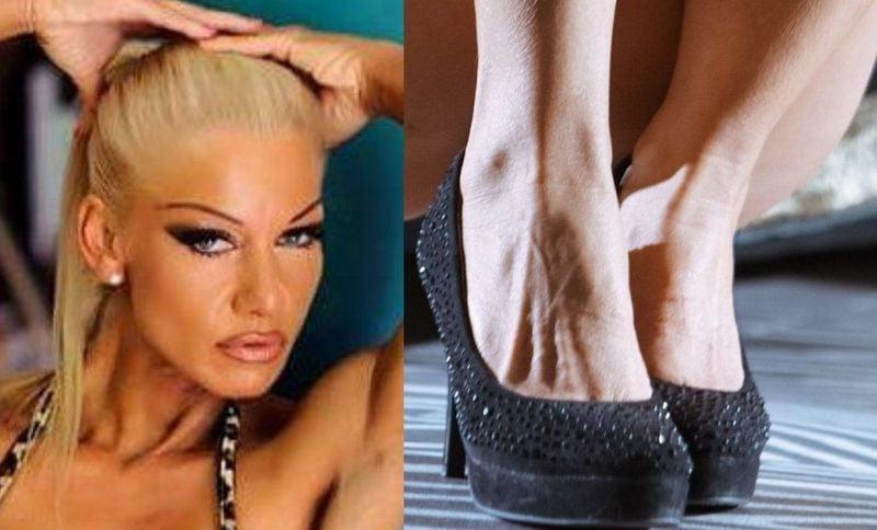 25P bodybuilder female's sexy Legs feet and High heels