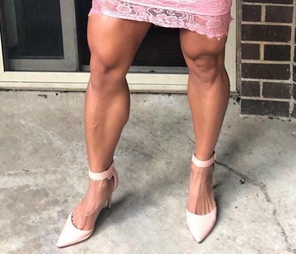25P bodybuilder female's sexy Legs feet and High heels