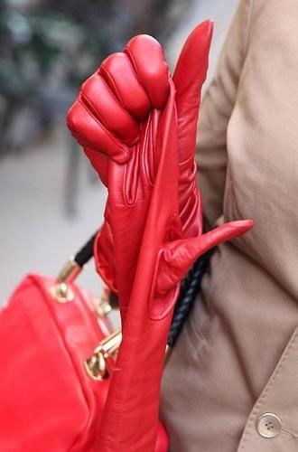 25P Red Leather Gloves 3 - by Redbull18