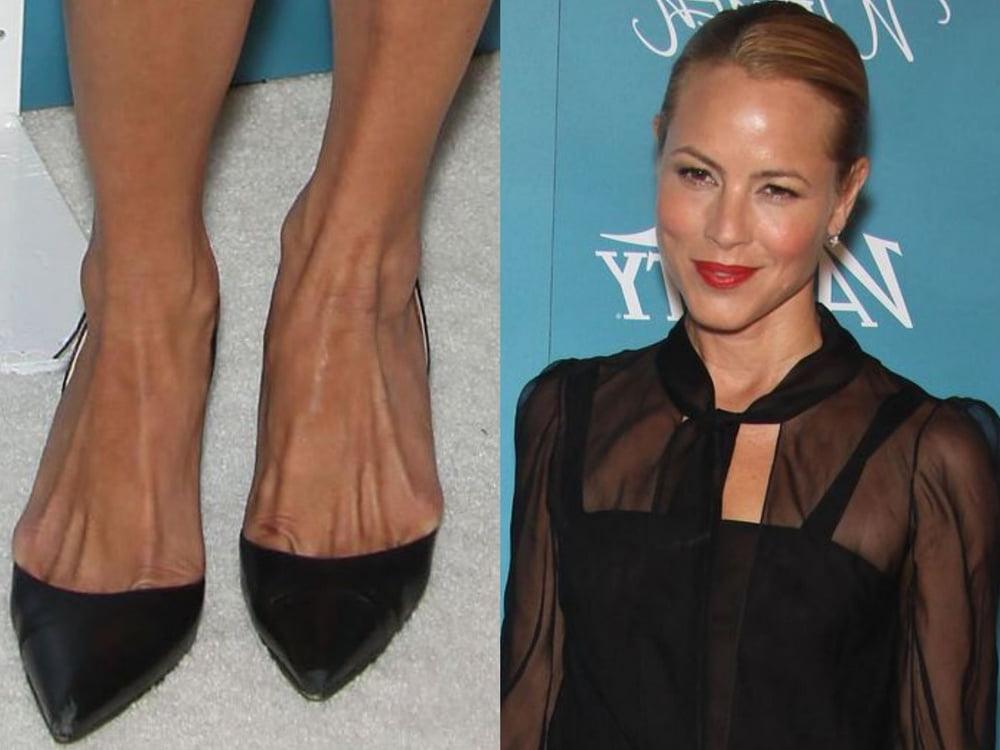 25P Maria Bello's Sexy Legs feet and high heel