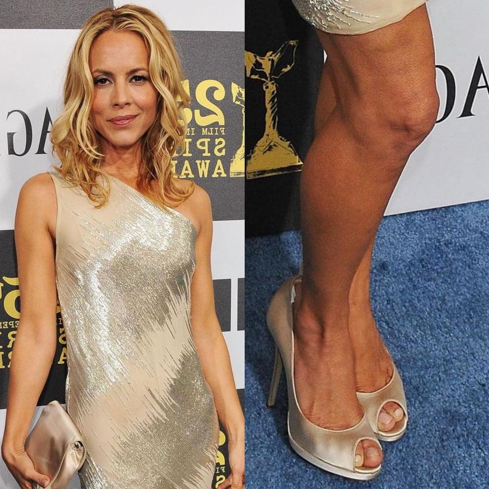 25P Maria Bello's Sexy Legs feet and high heel
