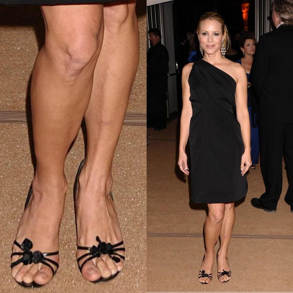 25P Maria Bello's Sexy Legs feet and high heel