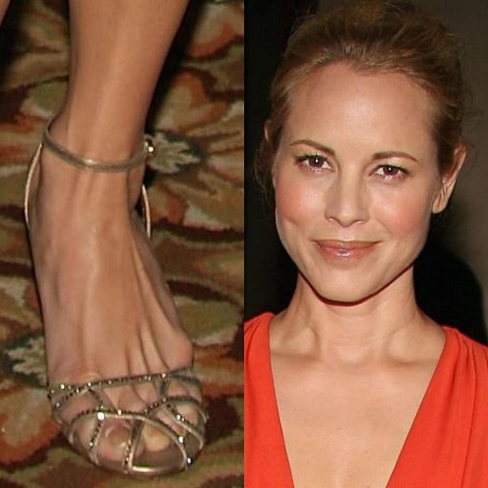 25P Maria Bello's Sexy Legs feet and high heel