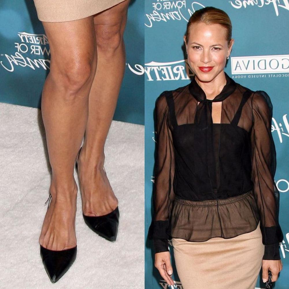 25P Maria Bello's Sexy Legs feet and high heel