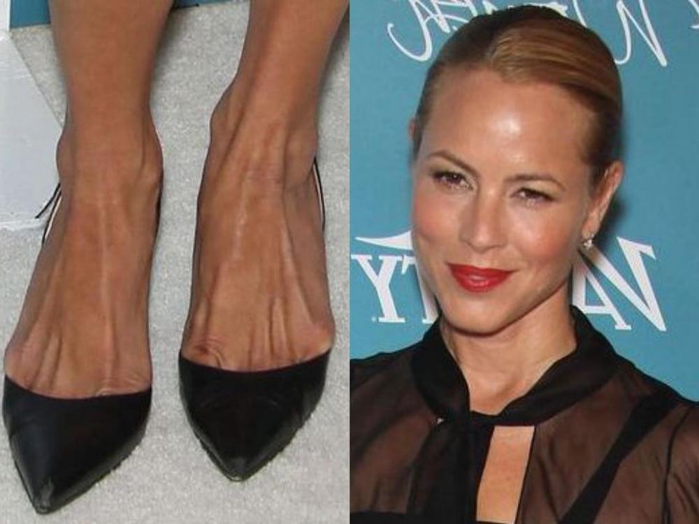 25P Maria Bello's Sexy Legs feet and high heel