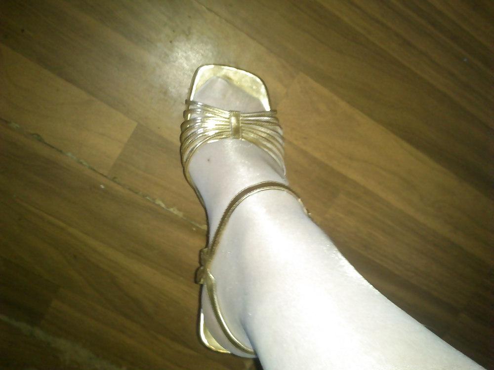 7P Golden heels with nylon