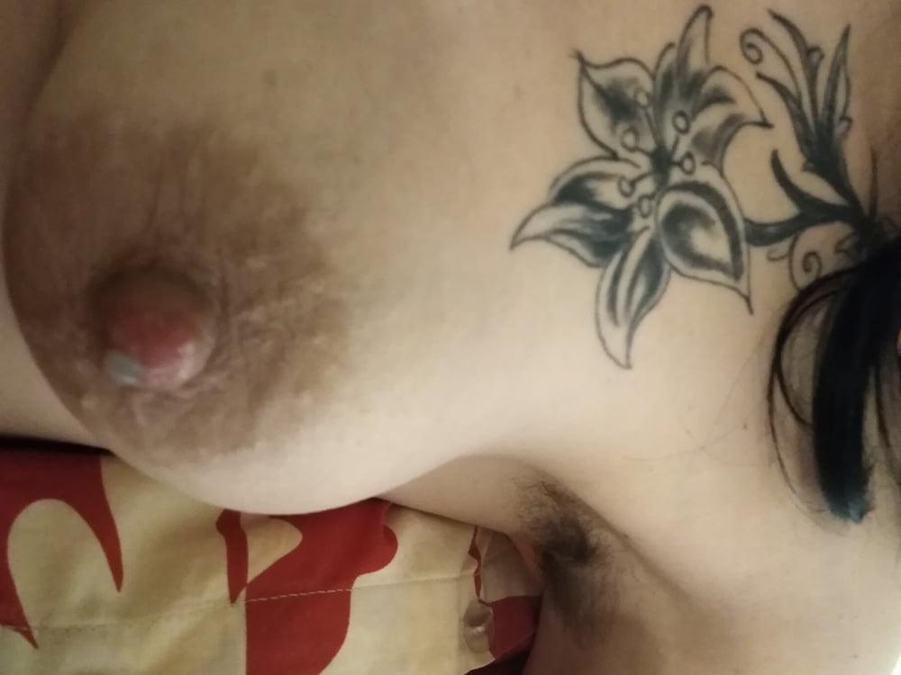 19P Mandy's veiny hairy lactating tits and furry armpits