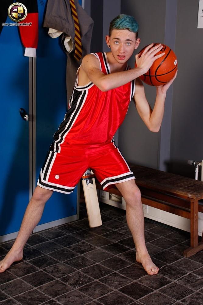 16P Mitchell shows off his uncut cock in the locker room