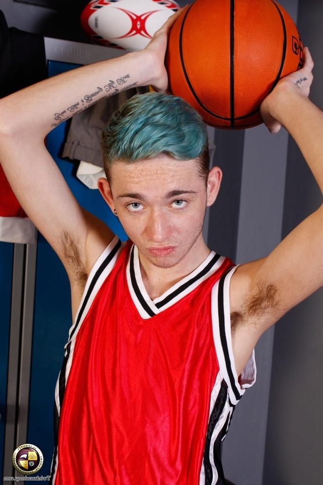 16P Mitchell shows off his uncut cock in the locker room