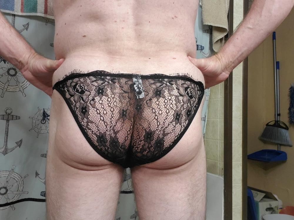 7P My brand new black lace panties