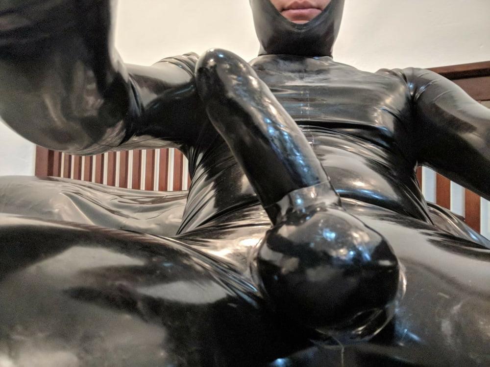 5P Black Rubber Cock