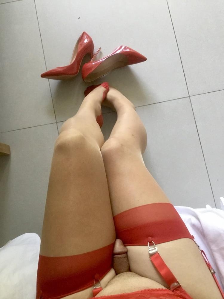 25P Red Seemed Stockings