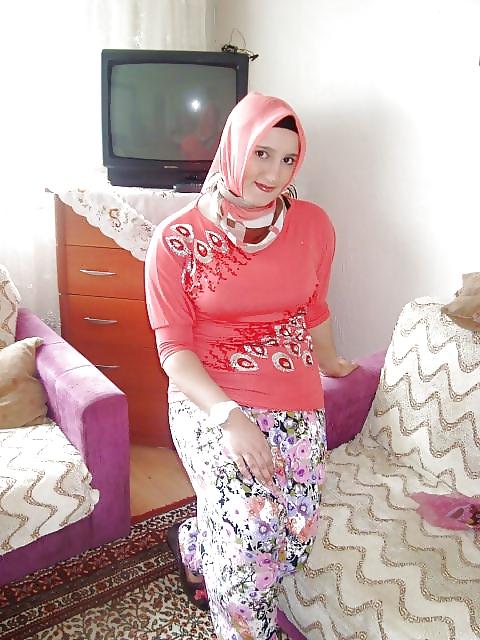 4P Turkish turbanli hijab arab red