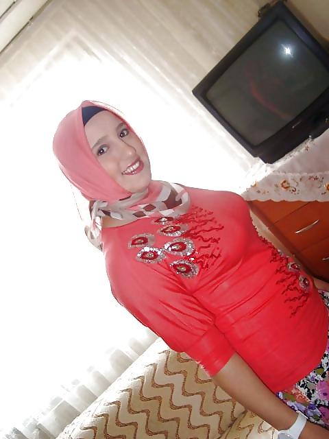 4P Turkish turbanli hijab arab red