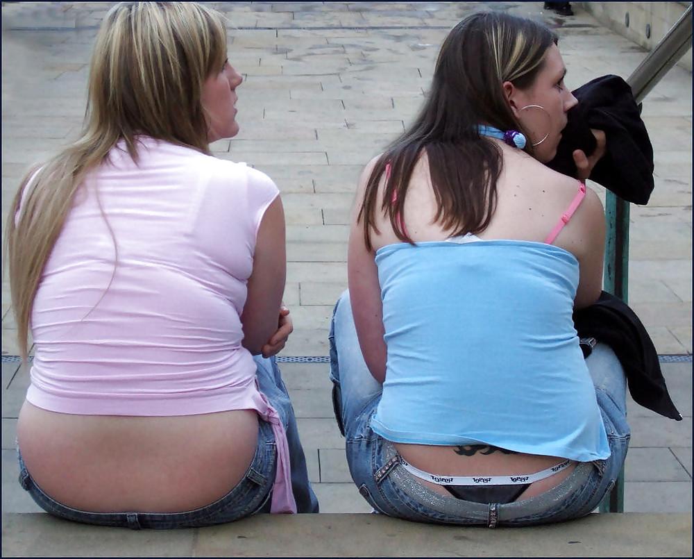10P CANDID thongs panties lines voyeur teen - Tanga Slip 