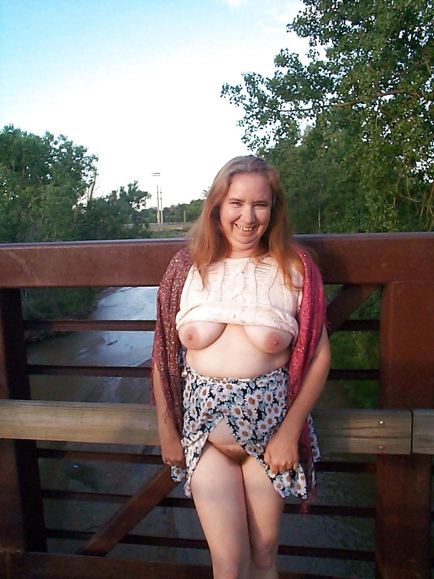 21P Mature Flashing in Public Park