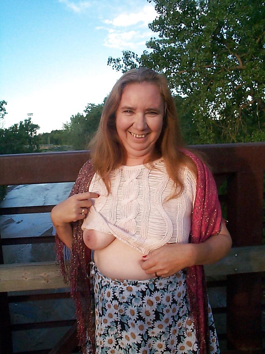 21P Mature Flashing in Public Park