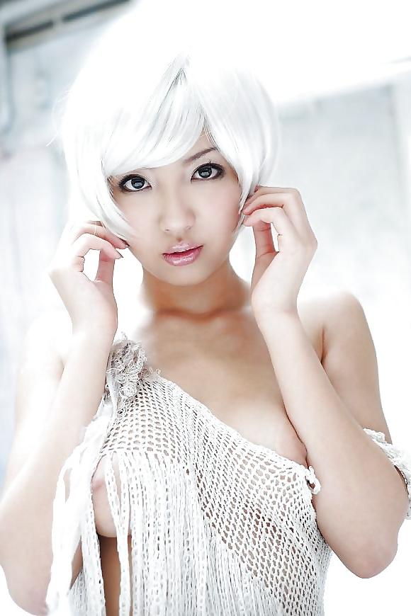 15P WHITE HAIR ASIAN