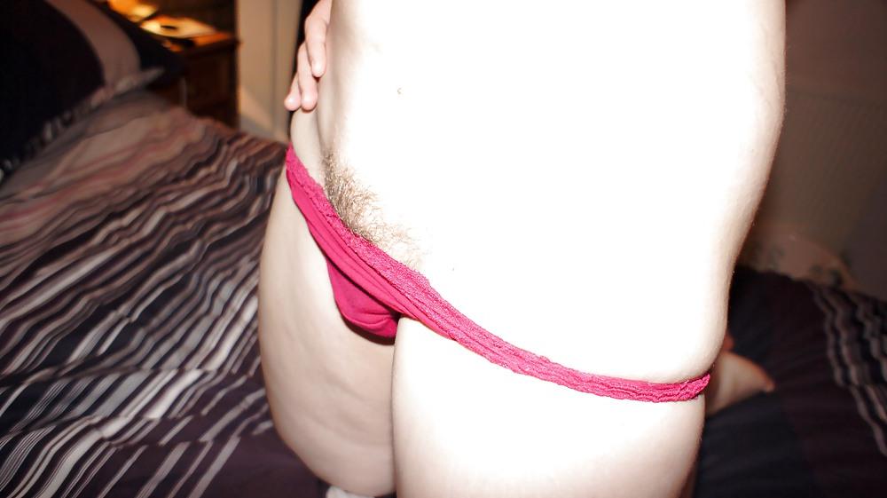 10P 7 - GF red panties, showing pussy