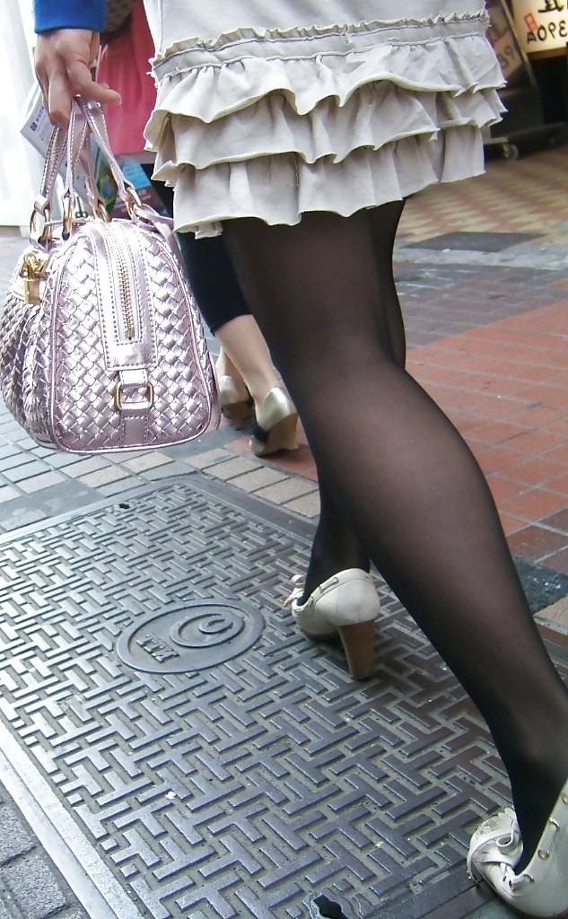 9P Sexy Stockings - Good Girls with Black nylon Pantyhose Vol.3