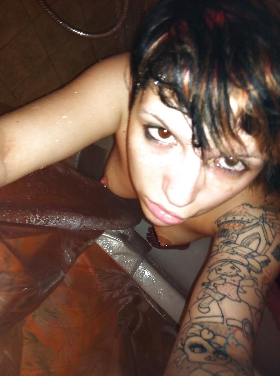 24P Emo tattoed girl with  short hair