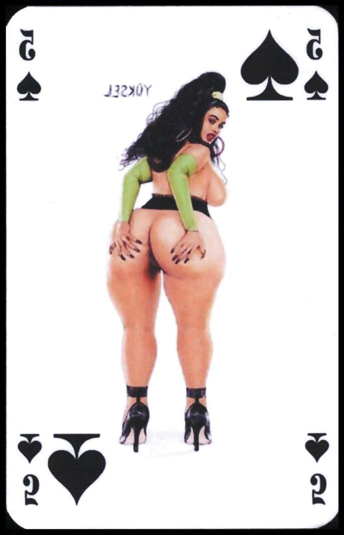 25P Erotic Playing Cards 5 -  BBW 1 c. 1995 for matura-lover