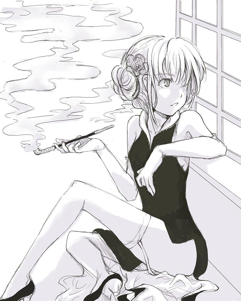 25P Smoking Fetish Drawing