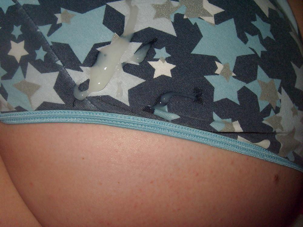 5P Jerk cum fat BBW panties covered ass jizz cum on clothes