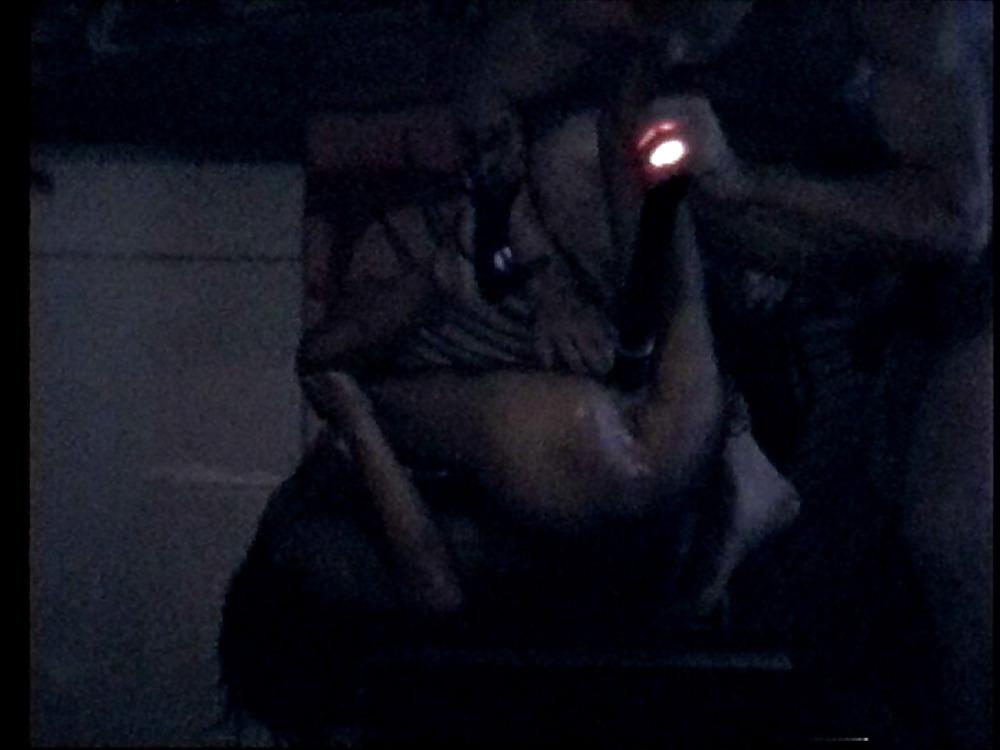 21P Flashlight in Asian pussy and anal fingering