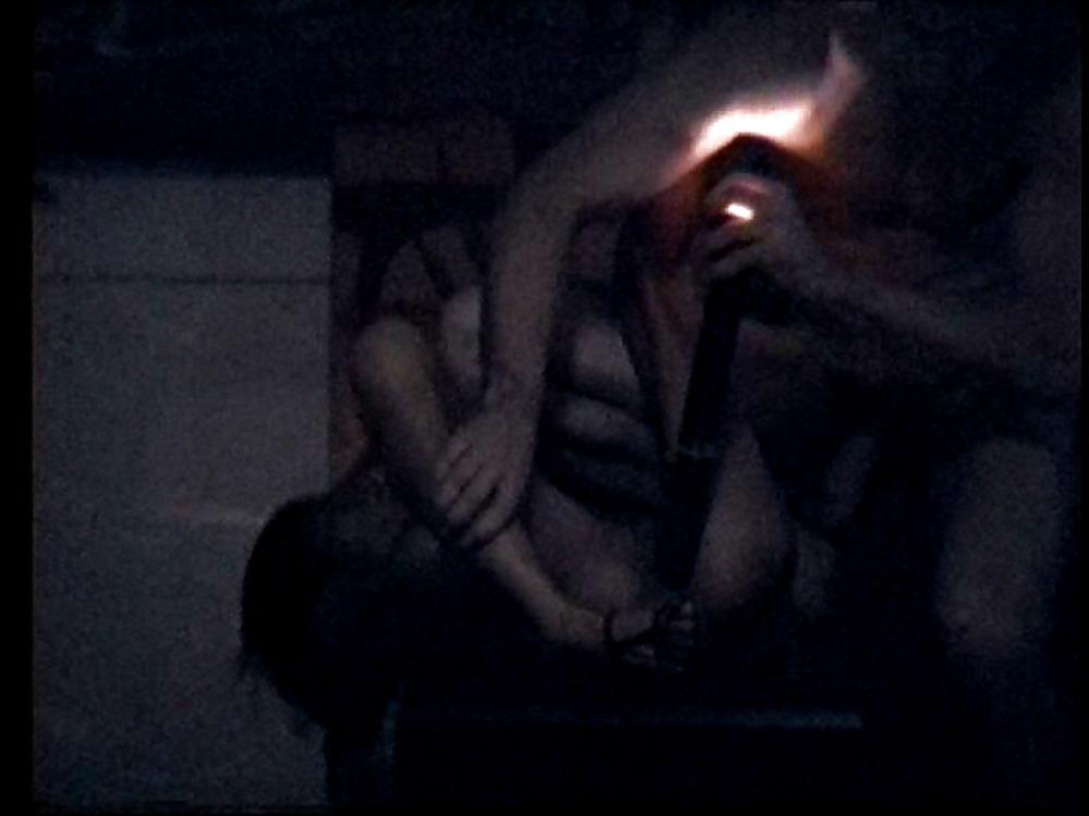 21P Flashlight in Asian pussy and anal fingering