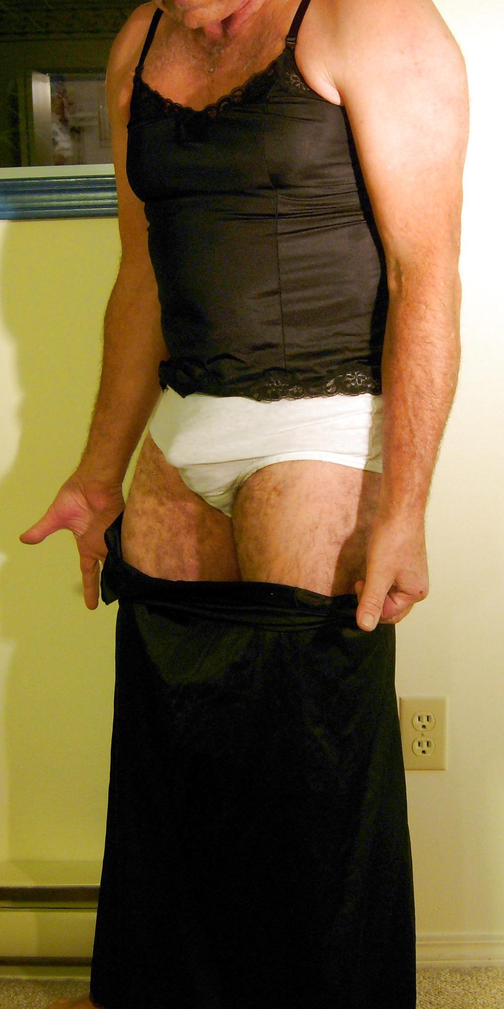 6P Getting turned on in Women's panties, slip and top