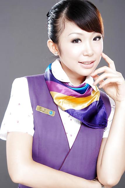 15P Real Asian Air Flight Attendants Stewardesses