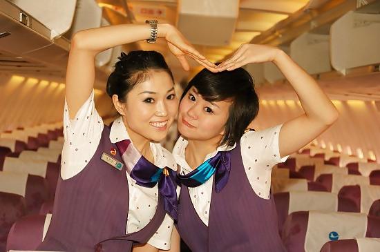 15P Real Asian Air Flight Attendants Stewardesses