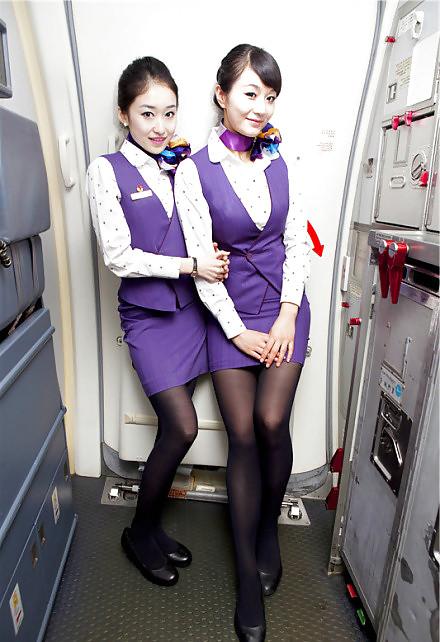 15P Real Asian Air Flight Attendants Stewardesses