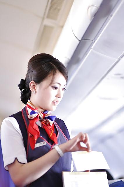 15P Real Asian Air Flight Attendants Stewardesses