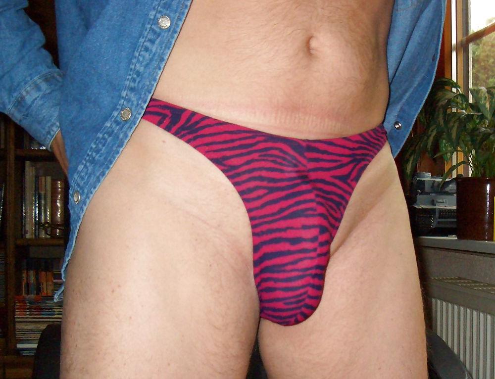 14P Red thong and ass plugged