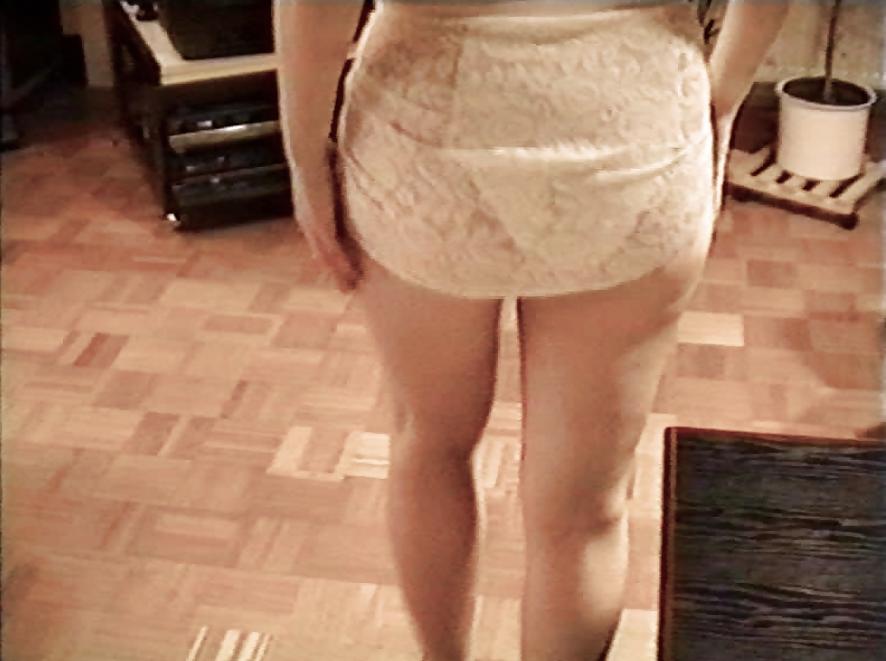 12P SAG - White Zip Bustier & Short Lace Skirt Long Legs 19